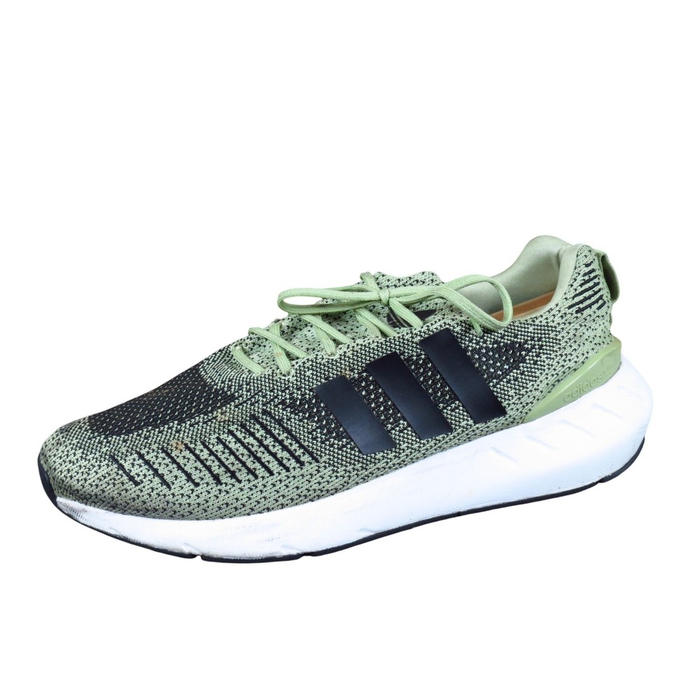 Adidas Swift Run 22 Men Running Shoe Size 11.5‎ Athletic Gym Green Black Knit
